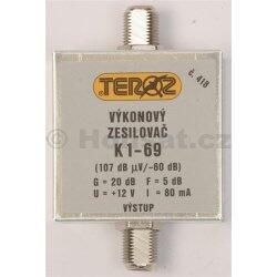 Zesilovač Teroz, 1-69, +20 dB 107dBuV F konektor