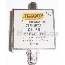 Zesilovač Teroz, 1-69, +20 dB 102dBuV F konektor