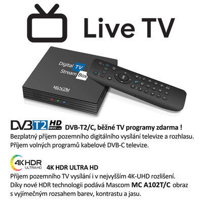 MC A102T/ C, Android TV 10.0, DVB-T2, 4K HDR, Ovladač s TV Control - 3
