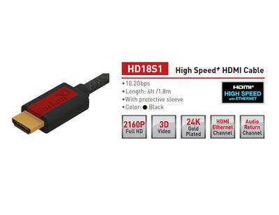 Barkan HDMI 1.4 kabel, délka 1.8m - 3