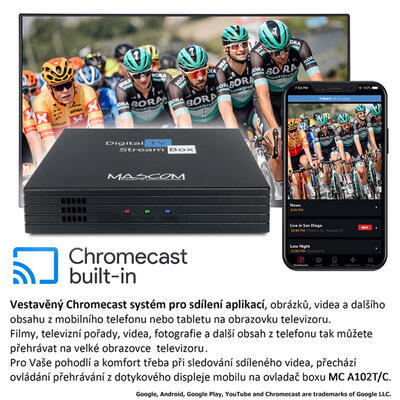 MC A102T/ C, Android TV 10.0, DVB-T2, 4K HDR, Ovladač s TV Control - 4